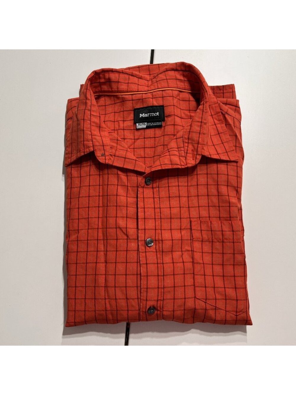 Marmot XL Burnt Orange Short Sleeve Button Up